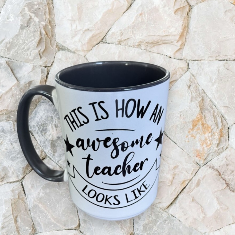 Black and White Teacher Appreciation Mug